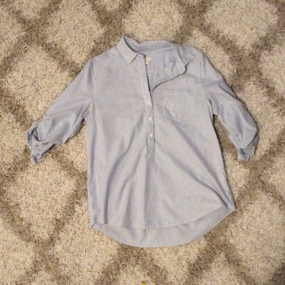 J Crew Cotton Striped Summer Blouse